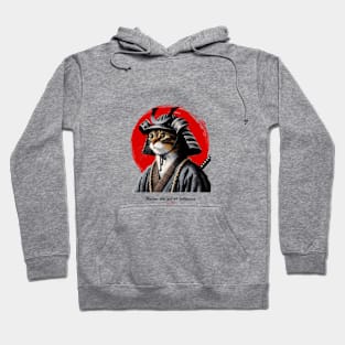 Samurai Cat Warrior Design with Sun Tzu Wisdom Hoodie